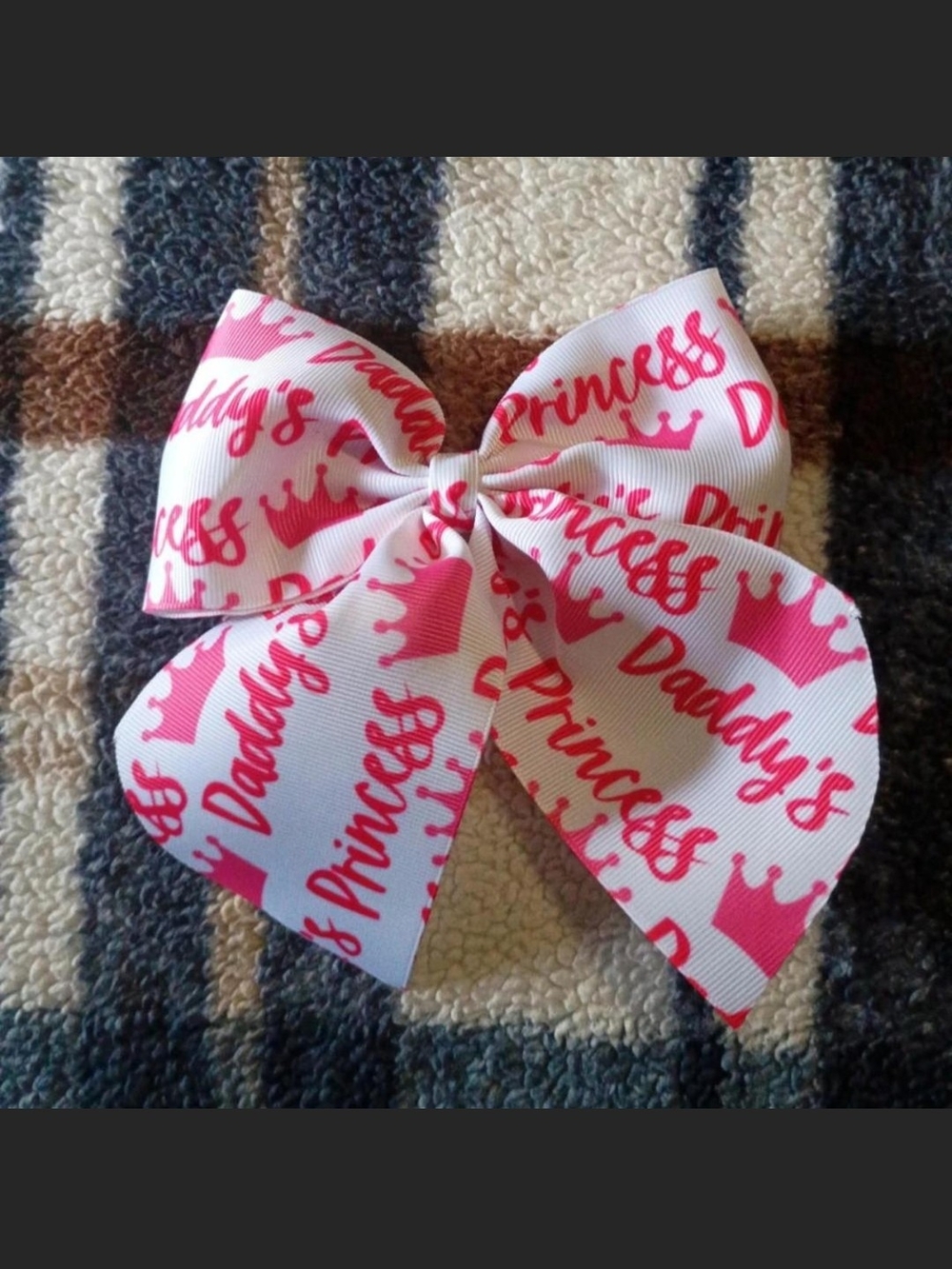 Pink "Daddy's Princess" Girls Hair Bow